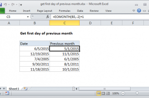 Excel formula: Get first day of previous month Excel formula: Get first day of previous month